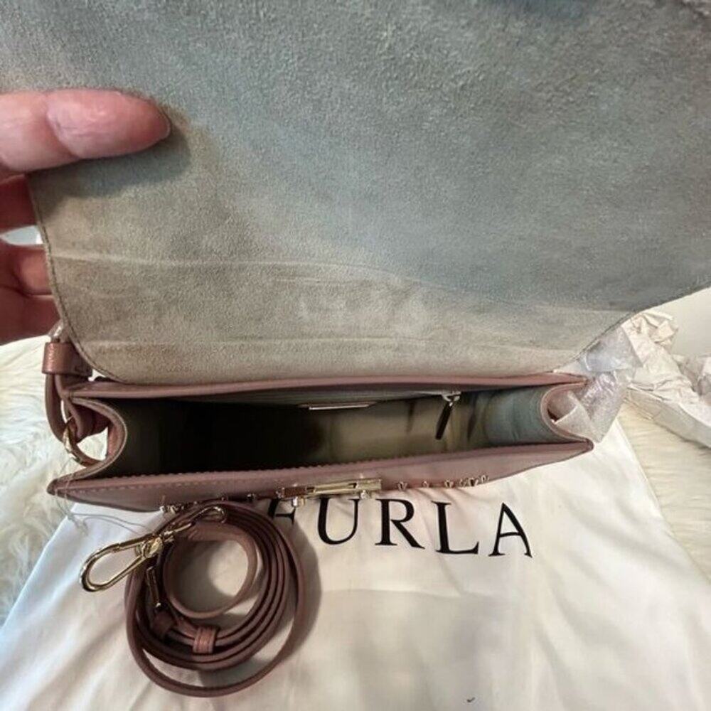 Furla Medium Julia Studded Dusty Pink Leather Bag New with tag - Picture 11 of 15